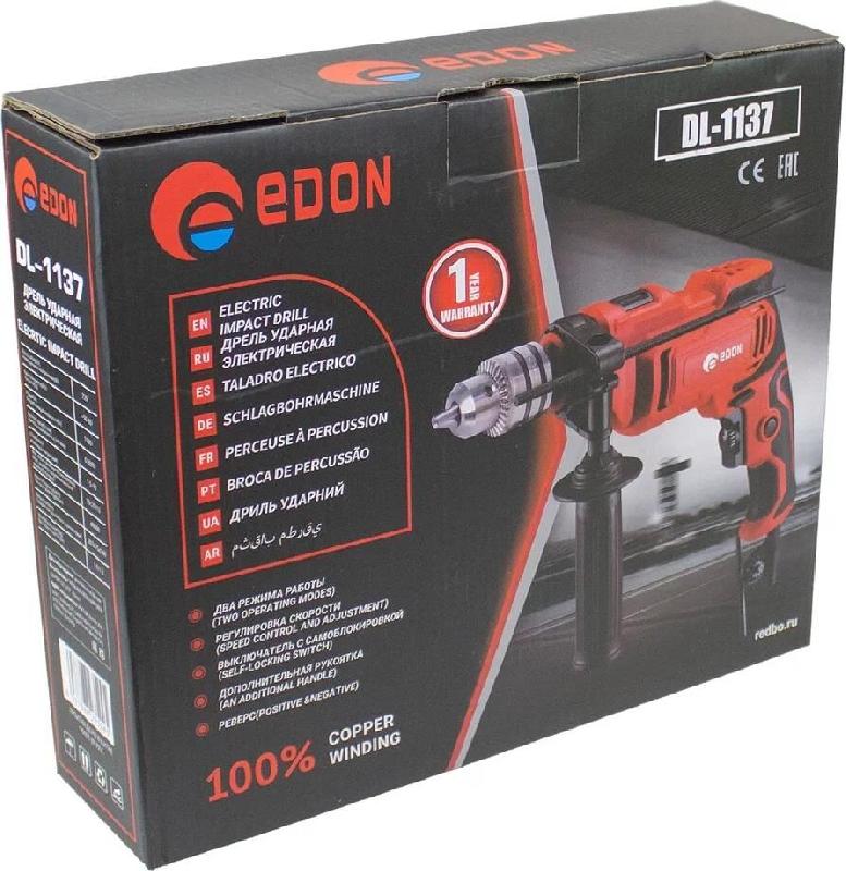 Дрель ударная EDON DL-1137 1100 Вт