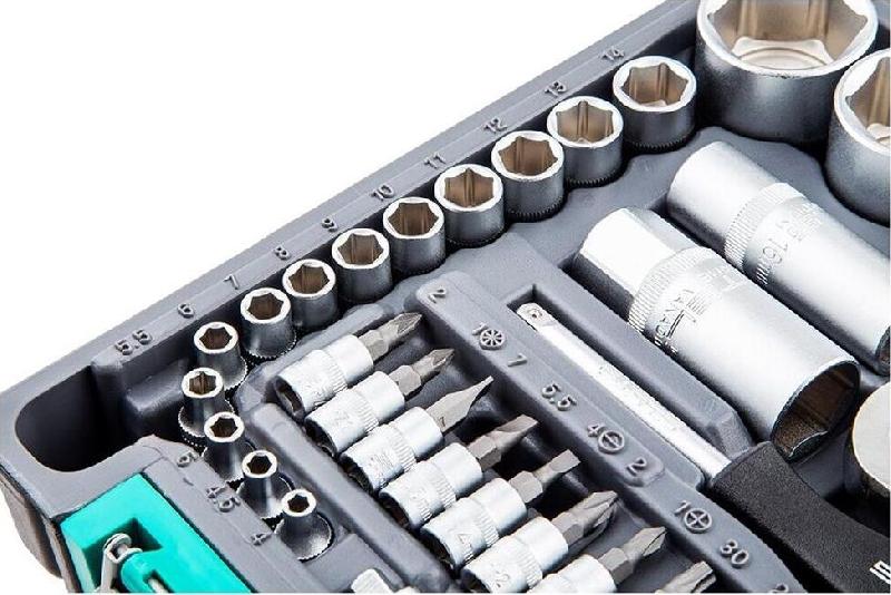 Набор инструментов STELS Набор инструментов, 1/2", 1/4", CrV, пластиковый кейс 82 предм.