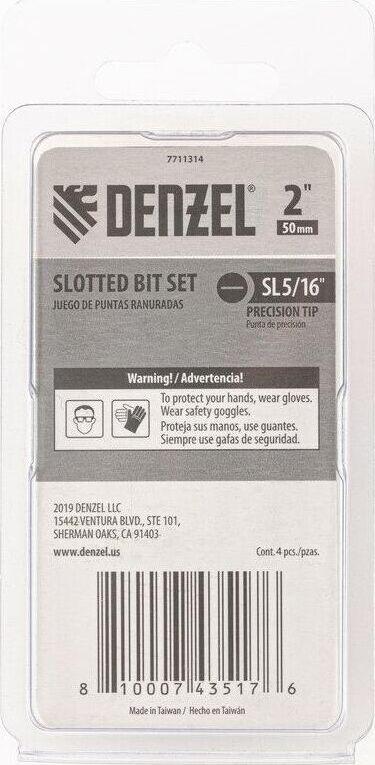 Набор бит DENZEL Набор бит, SL5/16 x2 , 5 шт. 7711314