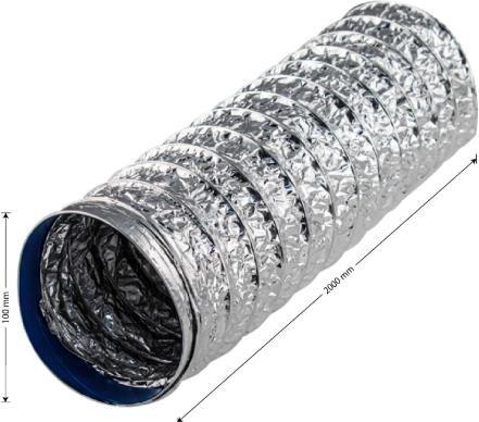 Воздуховод ARTICPLAST алюминиевый 100 мм х 2 м, гофрированный армированный неизолированный для вентиляции 50100-20