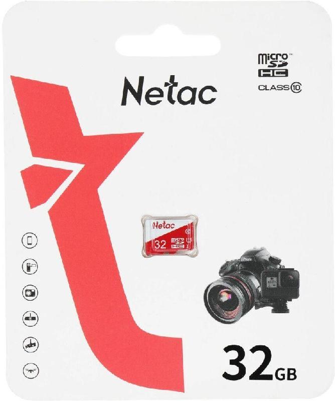 Карта памяти NETAC Карта памяти microSDHC UHS-I U1 P500 Eco 32 ГБ, 80 МБ/с, Class 10, NT02P500ECO-032G-S, 1 шт., без адаптера