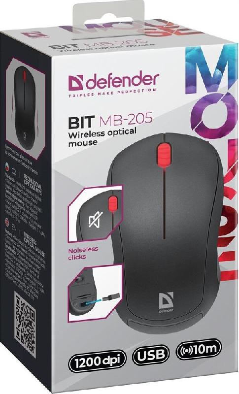 Беспроводная оптическая мышь DEFENDER (52205) Bit MB-205 черный