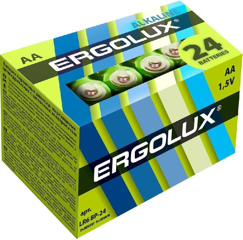 Элементы питания ERGOLUX (14212) LR6 Alkaline BP-24