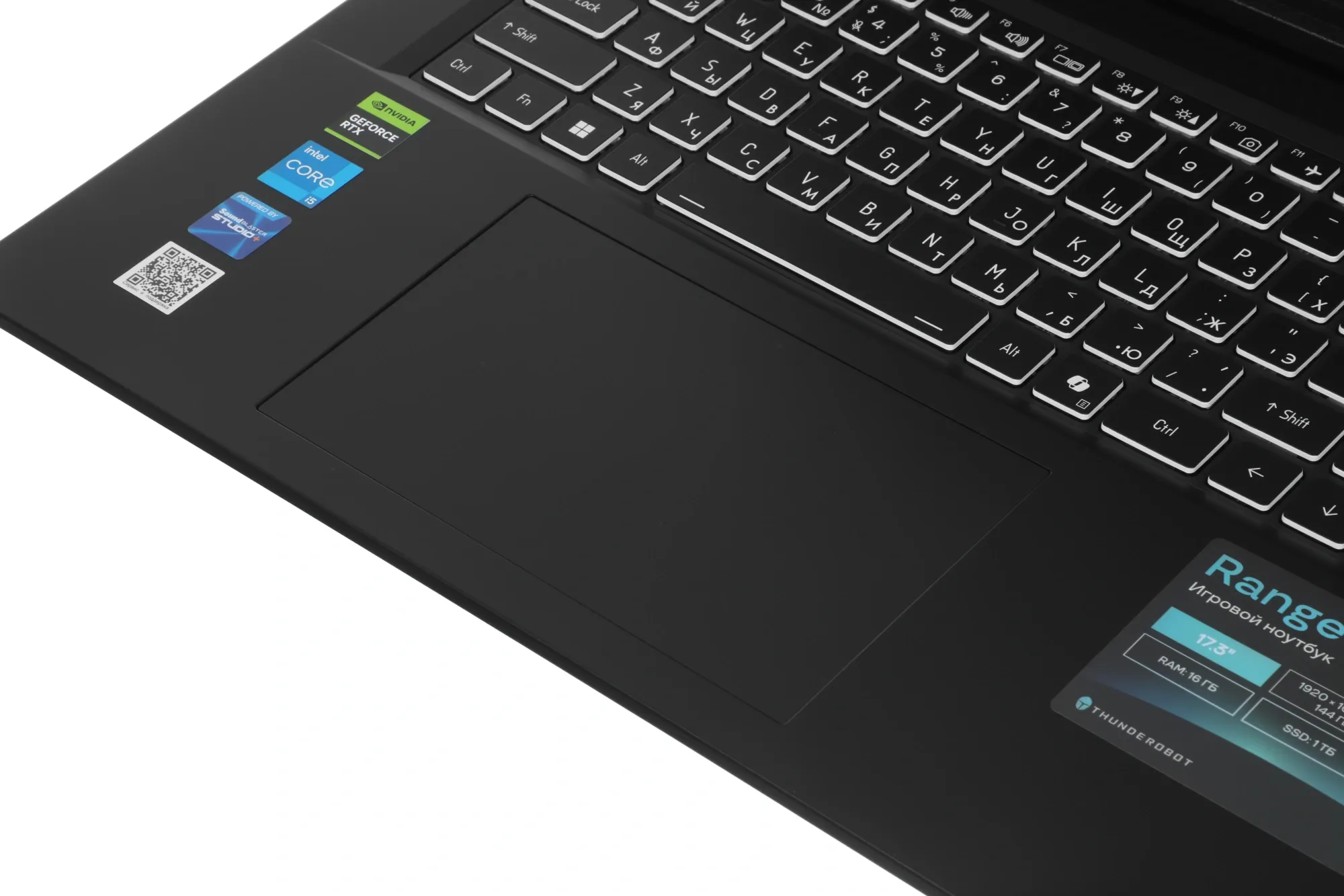 Ноутбук Thunderobot Range 17 G2 Evo Core i5 13420H 16Gb SSD1Tb NVIDIA GeForce RTX5050 8Gb 17.3" IPS FHD (1920x1200) FreeDOS black WiFi BT Cam (JT009E00KRU)