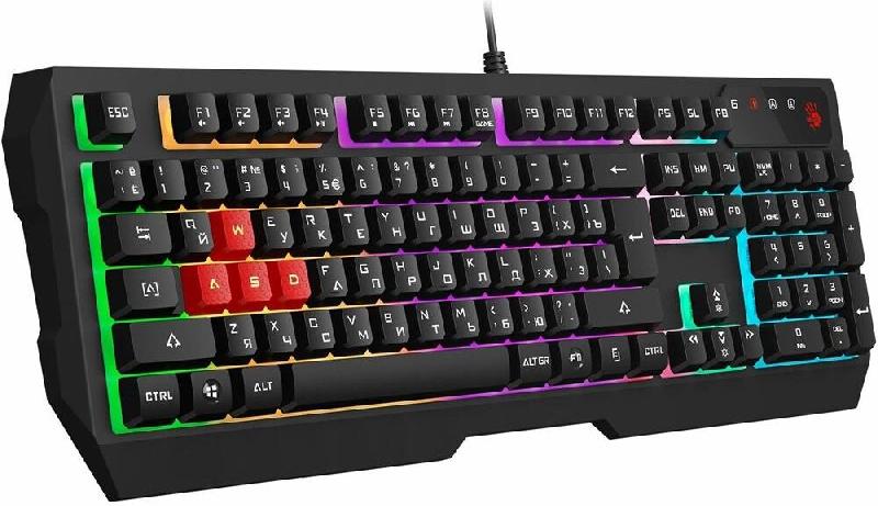 Клавиатура A4TECH Клавиатура Bloody B135N черный USB Multimedia for gamer LED (подставка для запястий) (B135N)