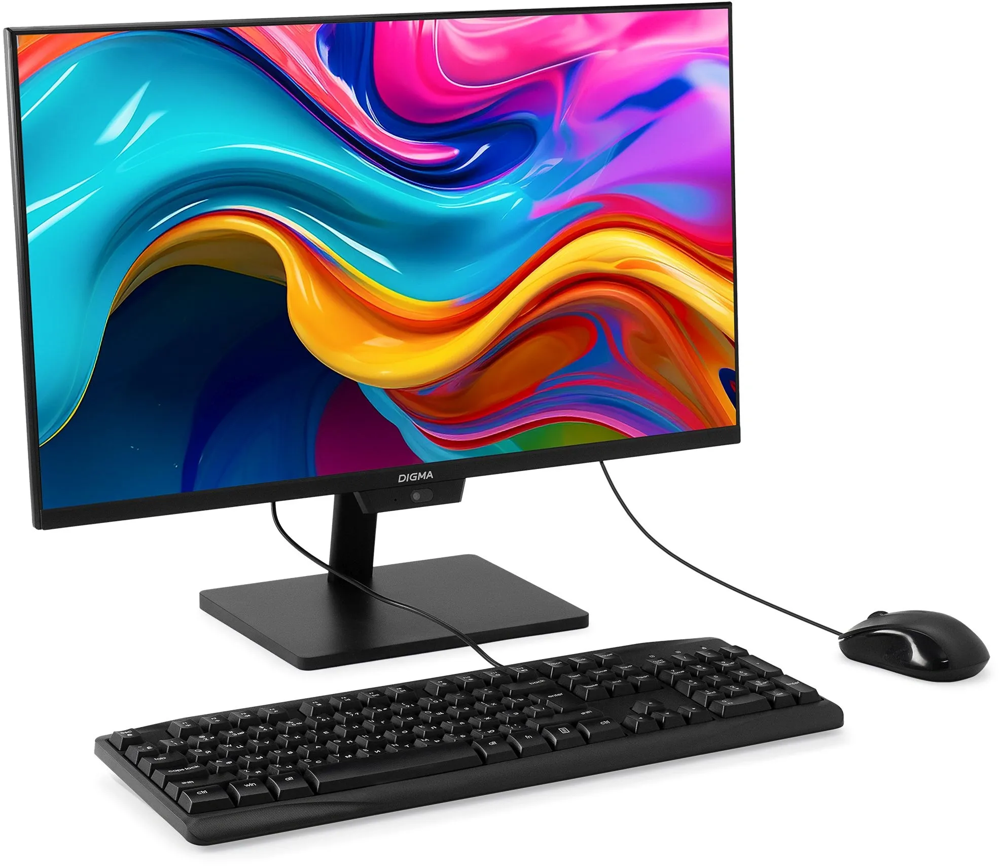 Моноблок Digma Action 23.8" Full HD Ryzen 5 3500U (2.1) 8Gb SSD256Gb UHDG CR Windows 11 Pro GbitEth WiFi BT 60W клавиатура мышь Cam черный 1920x1080