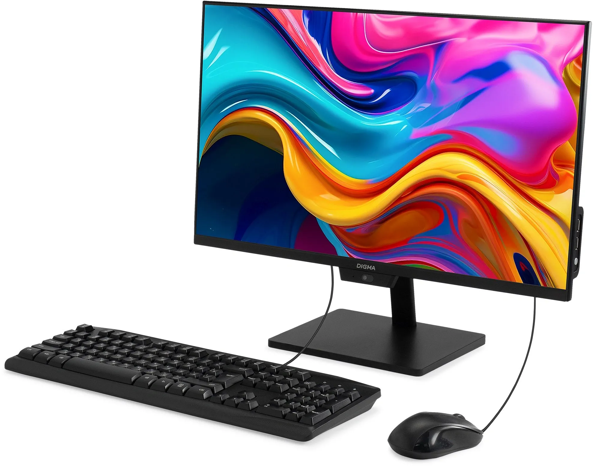 Моноблок Digma Action 23.8" Full HD Ryzen 5 3500U (2.1) 8Gb SSD256Gb UHDG CR Windows 11 Pro GbitEth WiFi BT 60W клавиатура мышь Cam черный 1920x1080