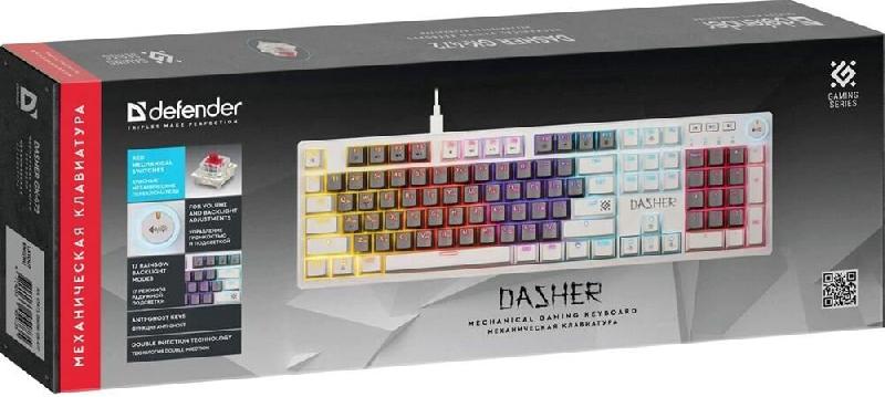 Клавиатура DEFENDER (45473) Dasher GK-472 RU,серый/белый