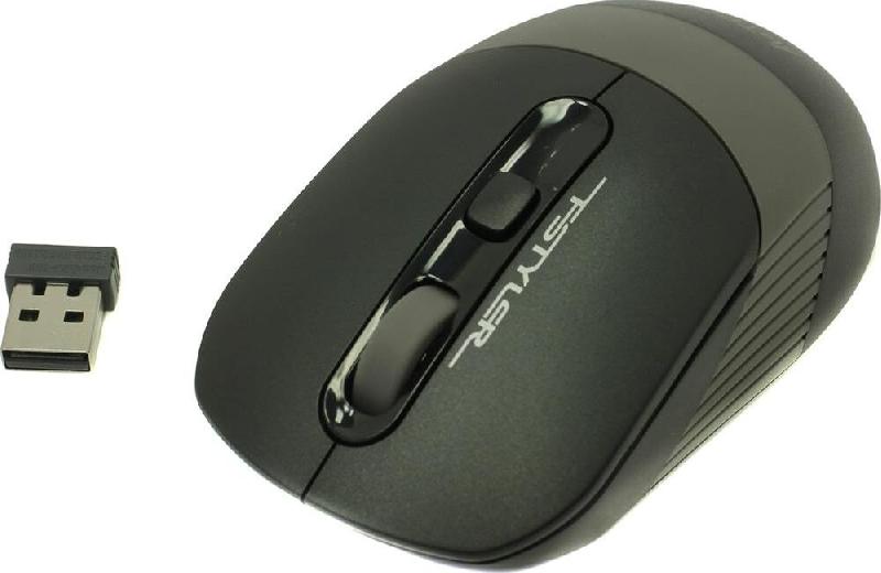 Мышь A4TECH Fstyler FG10 черный/серый оптическая (2000dpi) беспроводная USB