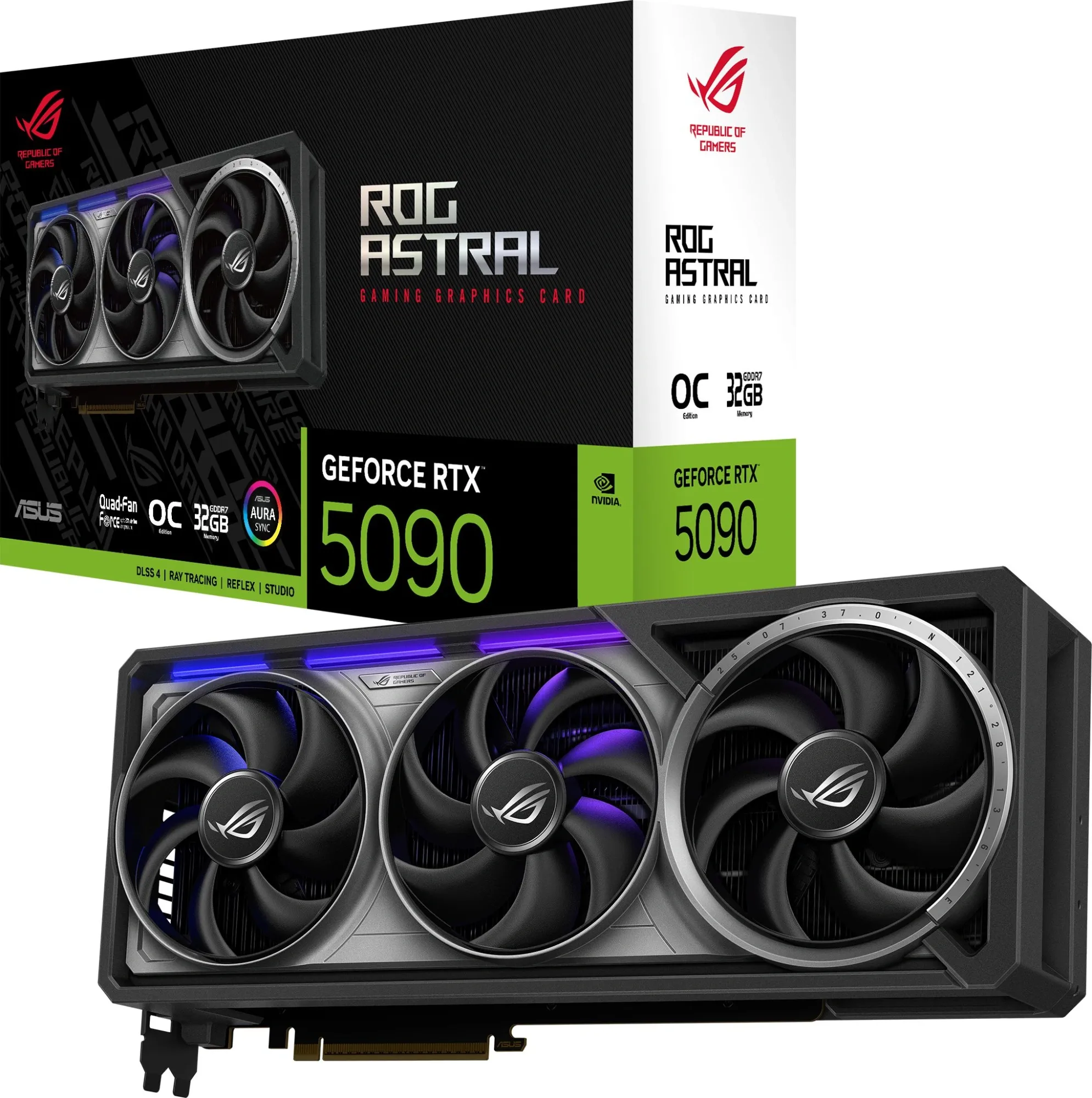 Видеокарта Asus PCI-E 5.0 ROG-ASTRAL-RTX5090-O32G-GAMING NVIDIA GeForce RTX 5090 32Gb 512bit GDDR7 2580/28000 HDMIx2 DPx3 HDCP Ret