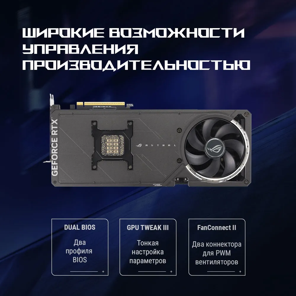 Видеокарта Asus PCI-E 5.0 ROG-ASTRAL-RTX5090-O32G-GAMING NVIDIA GeForce RTX 5090 32Gb 512bit GDDR7 2580/28000 HDMIx2 DPx3 HDCP Ret
