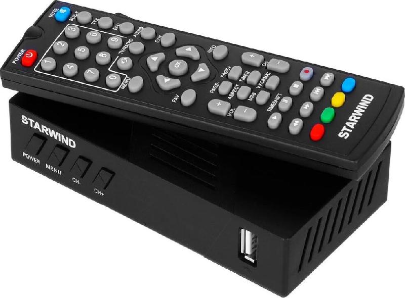 Ресивер DVB-T2 Starwind CT-140 черный