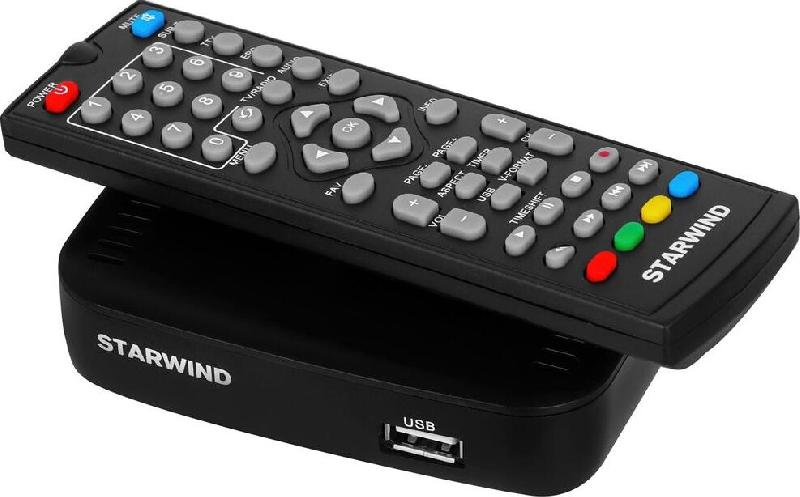Ресивер DVB-T2 Starwind CT-160 черный