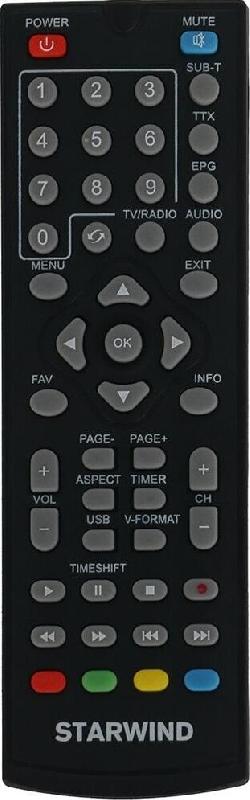 Ресивер DVB-T2 Starwind CT-160 черный