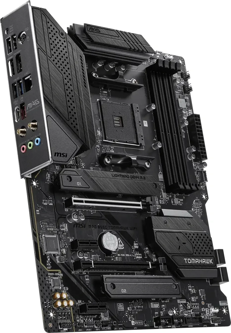 Материнская плата MSI MAG B550 TOMAHAWK WIFI Soc-AM4 AMD B550 4xDDR4 ATX AC`97 8ch(7.1) 1 x 2.5Gigabit + Gigabit Ethernet RAID+HDMI+DP