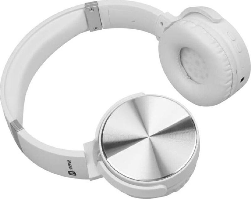 Наушники беспроводные HARPER HB-217 WHITE (BLUETOOTH, с микрофоном, MICROSD, MP3-плеер)