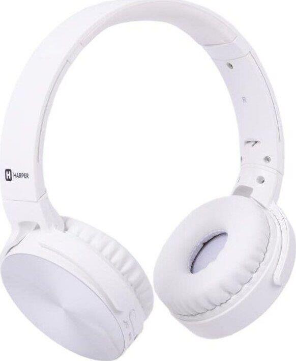 Наушники беспроводные HARPER HB-217 WHITE (BLUETOOTH, с микрофоном, MICROSD, MP3-плеер)