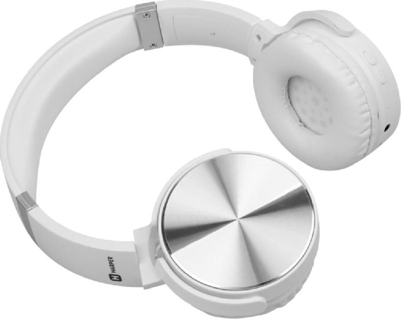 Наушники беспроводные HARPER HB-217 WHITE (BLUETOOTH, с микрофоном, MICROSD, MP3-плеер)