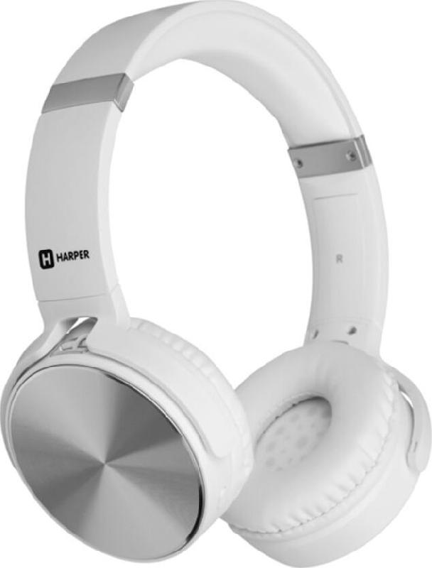Наушники беспроводные HARPER HB-217 WHITE (BLUETOOTH, с микрофоном, MICROSD, MP3-плеер)