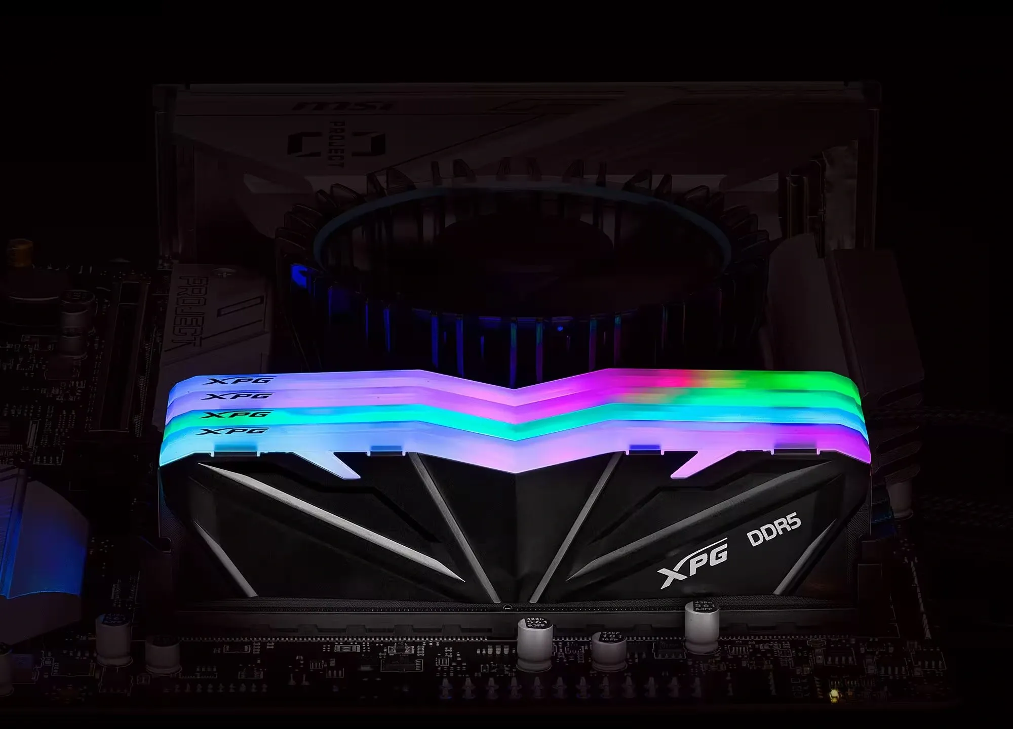 Память DDR5 2x16GB 5600MHz A-Data AX5U5600C4616G-DTAMRBK XPG ARMAX RGB RTL PC5-44800 CL46 DIMM ECC 288-pin 1.1В kit single rank Ret