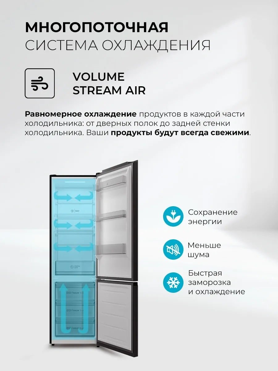 Холодильник Lex LKB400GRGID 2-хкамерн. серый глянц. инвертер