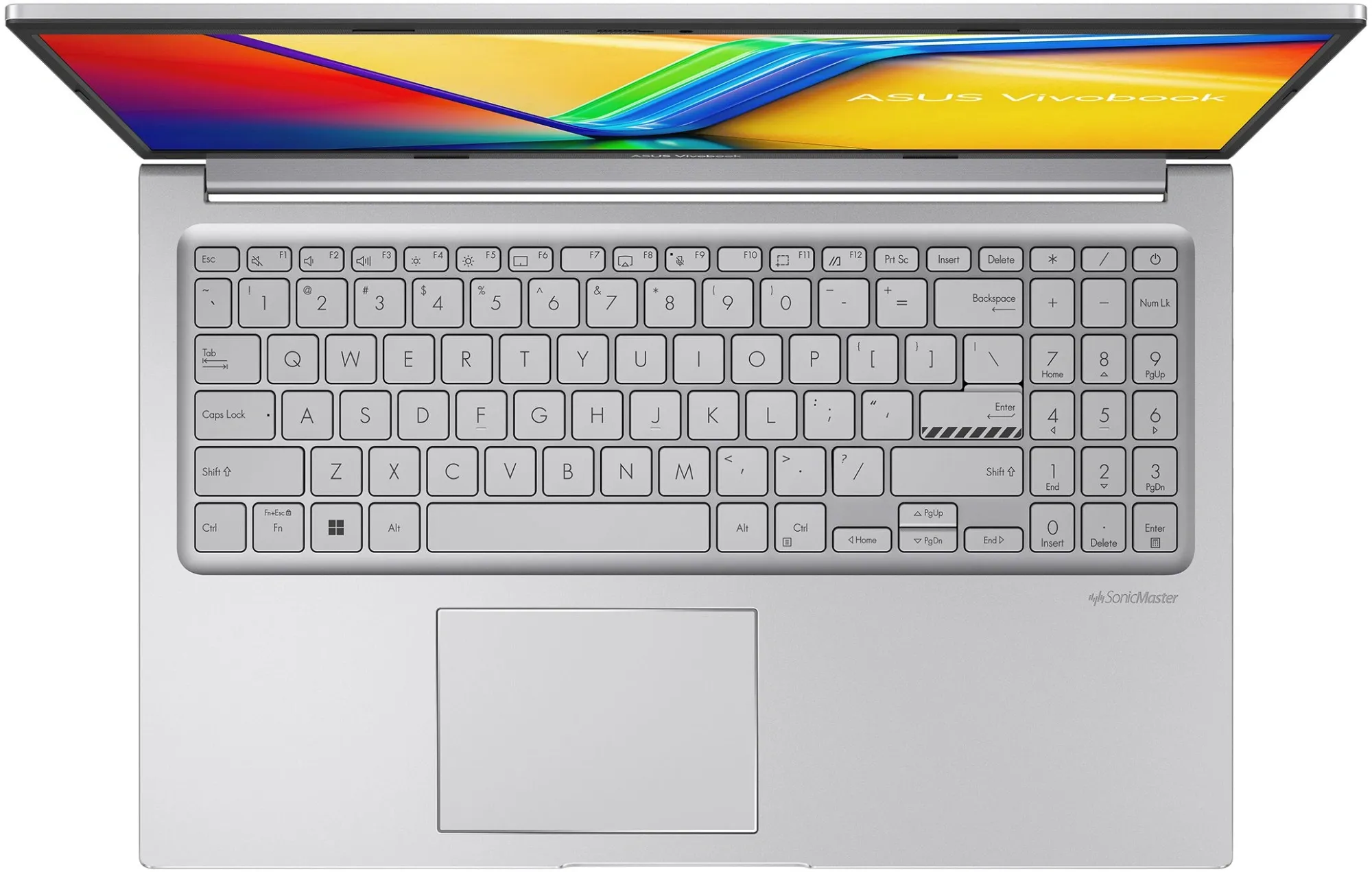 Ноутбук Asus Vivobook 15 X1504VA-BQ5917 Core 3 100U 8Gb SSD256Gb Intel Graphics 15.6" IPS FHD (1920x1080) без ОС silver WiFi BT Cam (90NB13Y2-M03V40)
