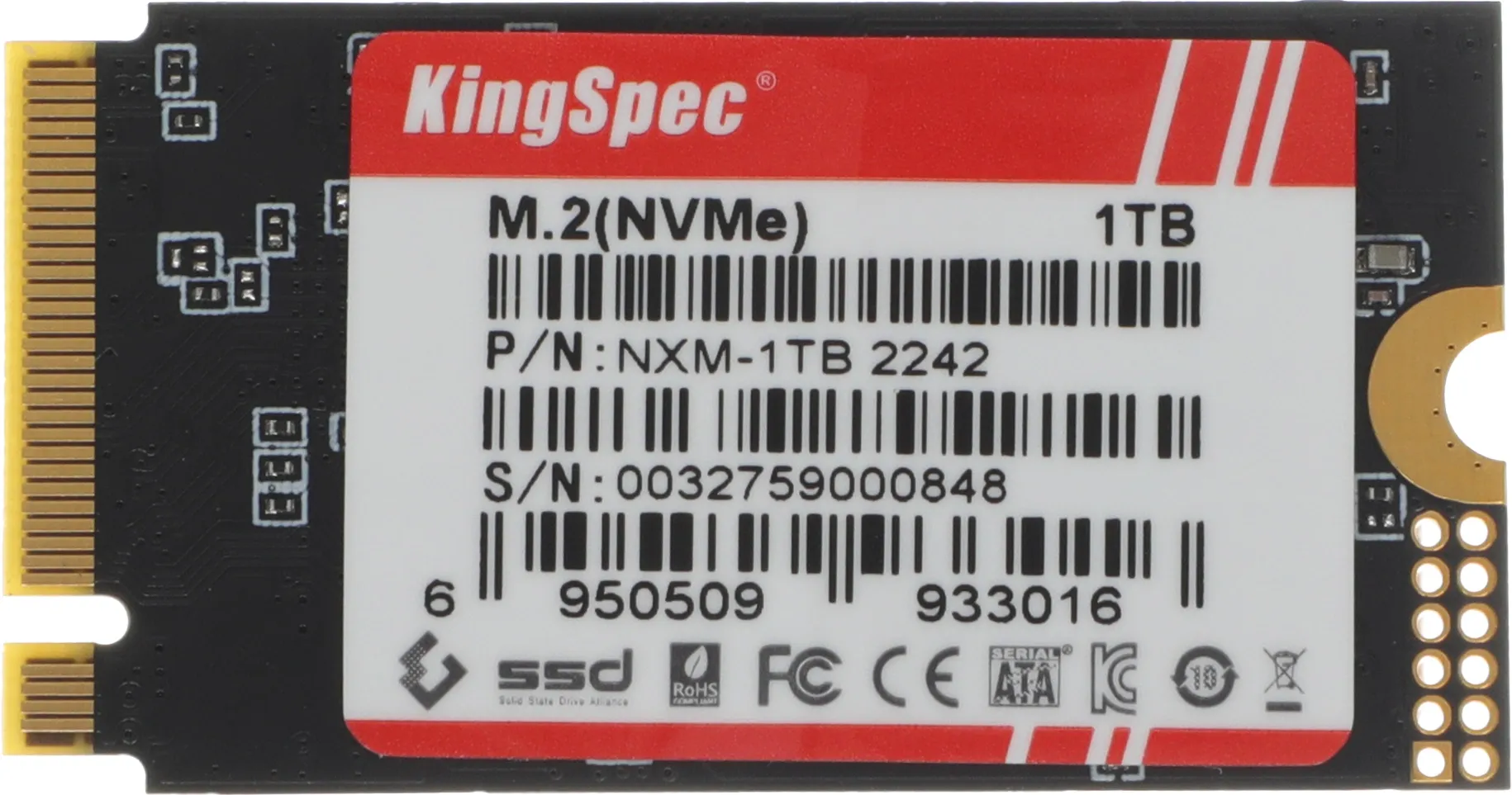 Накопитель SSD Kingspec PCIe 3.0 x4 1TB NXM-1TB M.2 2242