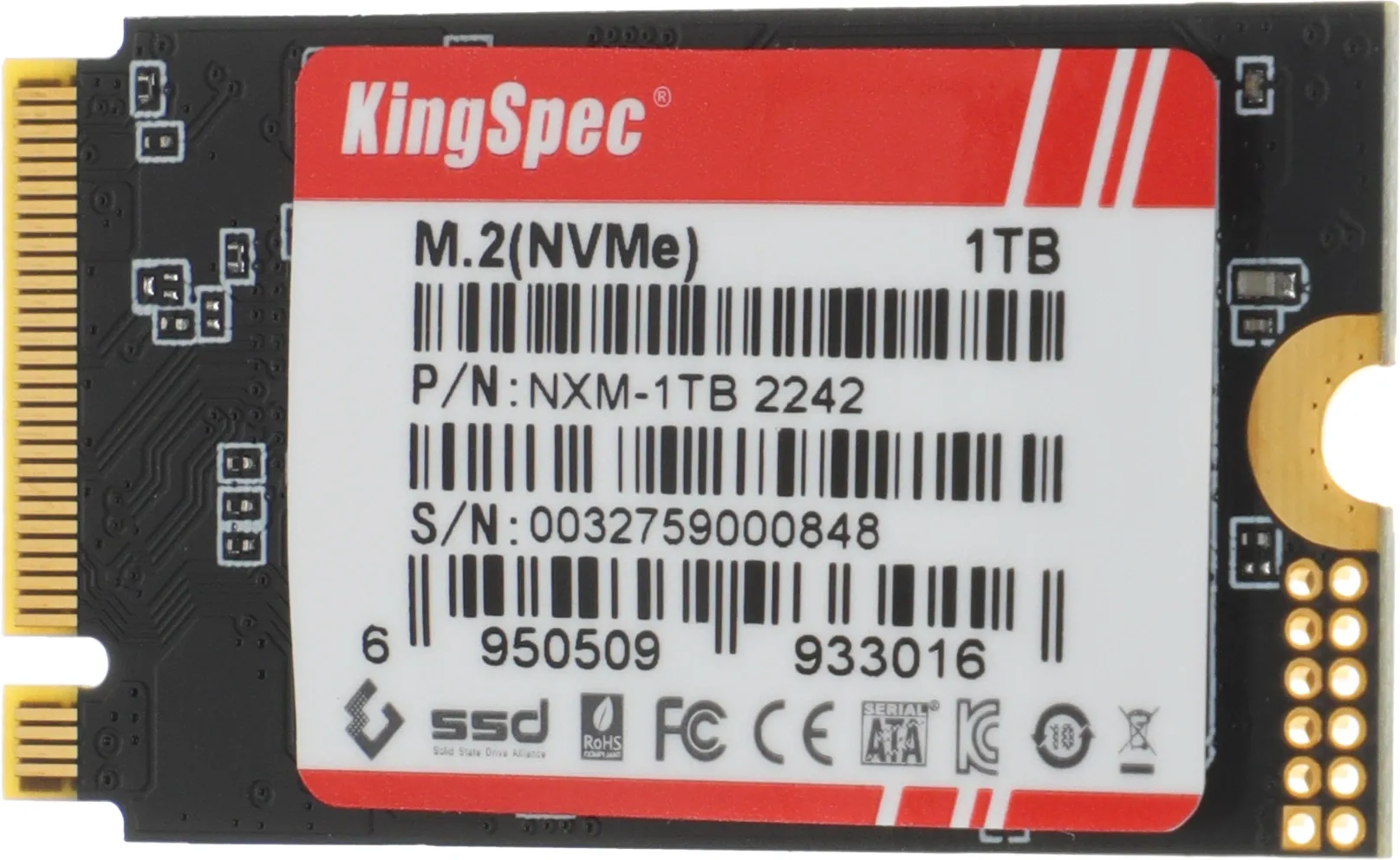 Накопитель SSD Kingspec PCIe 3.0 x4 1TB NXM-1TB M.2 2242