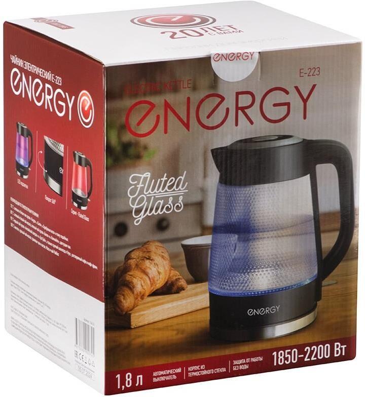 Чайник ENERGY E-223 (1,8 л) рифлёное стекло (164161)