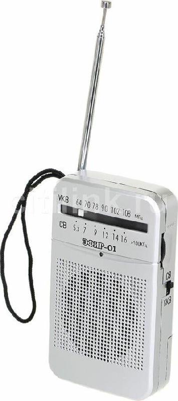 Радиоприемник ЭФИР 01 УКВ 64-108МГц, бат. 2*АА белый