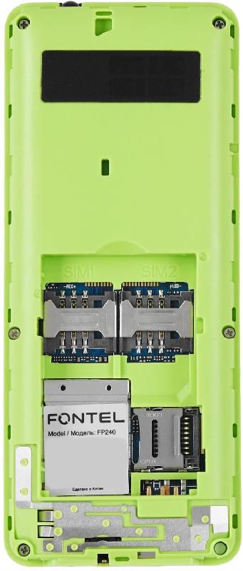 Телефон мобильный FONTEL FP240 черно-зеленый