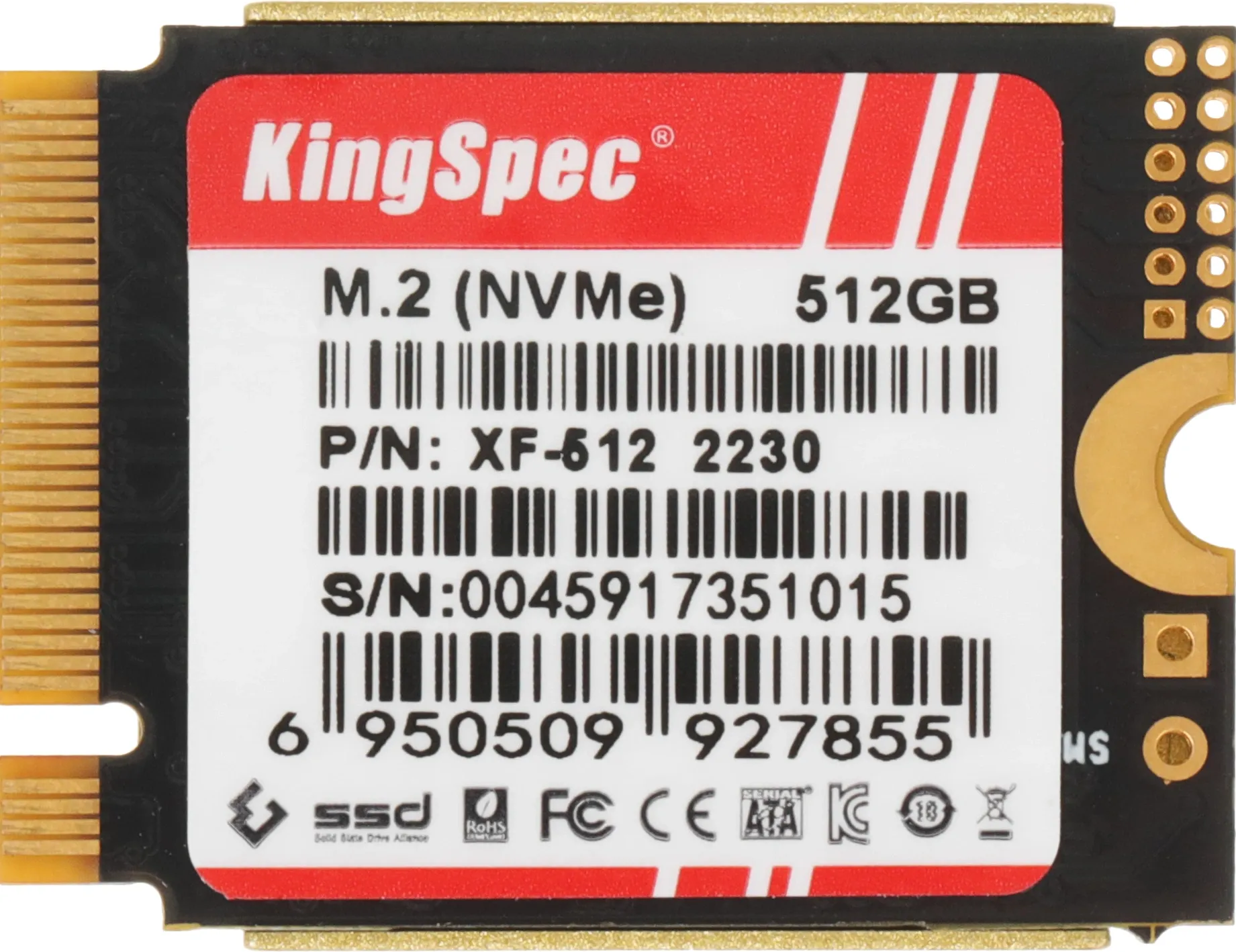 Накопитель SSD Kingspec PCIe 4.0 x4 512GB XF-512 2230 M.2 2230
