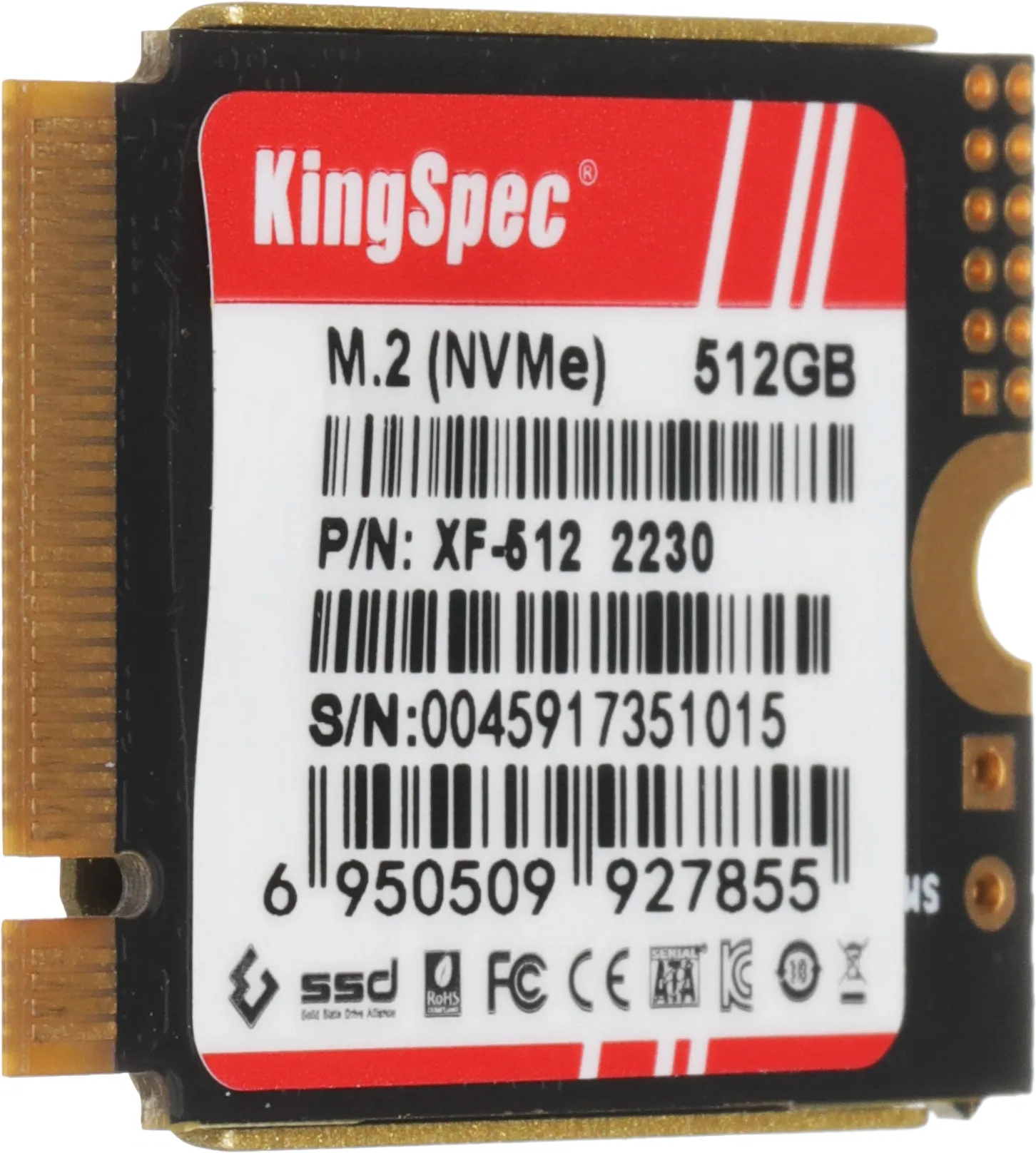 Накопитель SSD Kingspec PCIe 4.0 x4 512GB XF-512 2230 M.2 2230