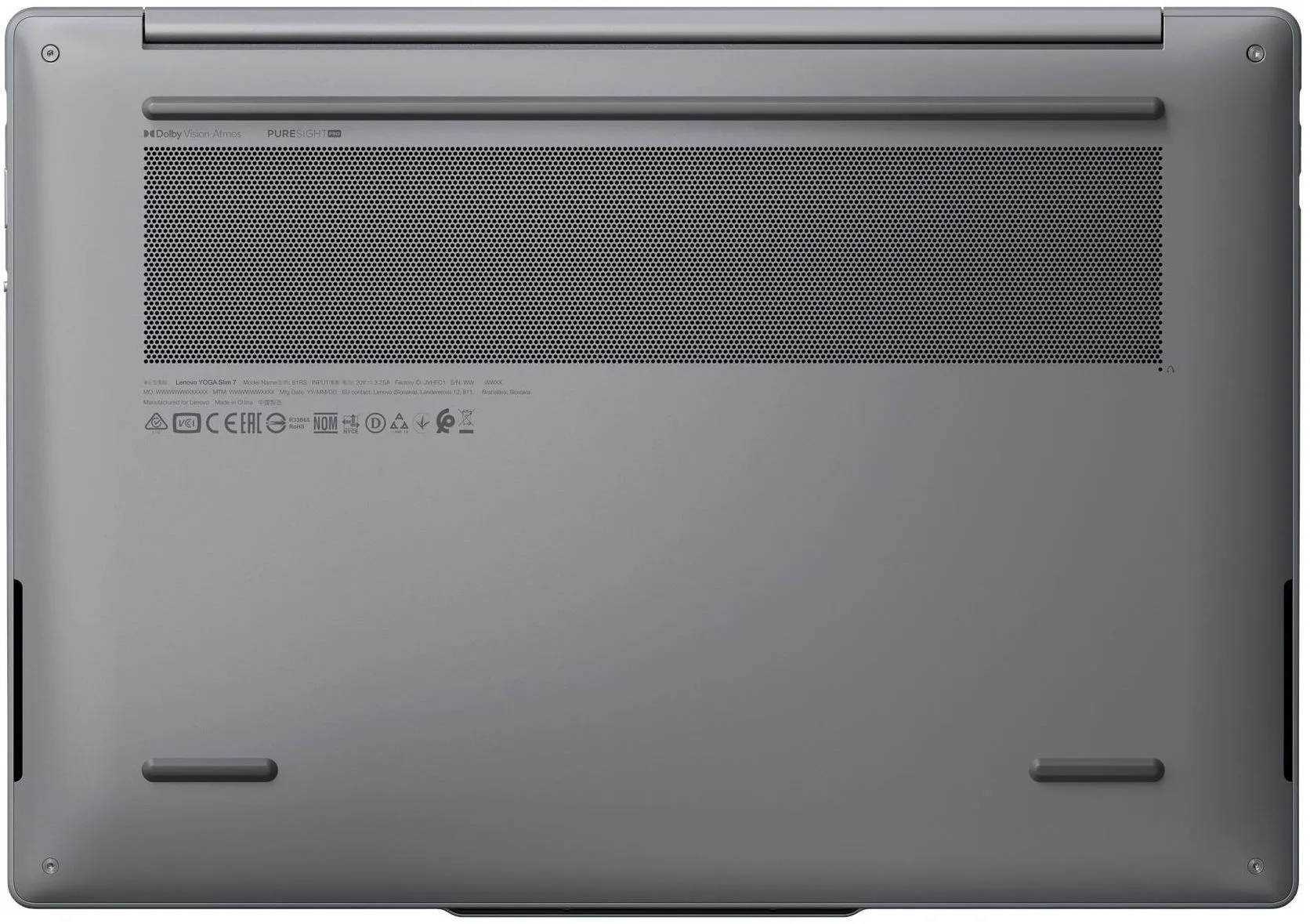 Ноутбук Lenovo Yoga Slim7 14IPH11 Core Ultra 5 325 16Gb SSD512Gb Intel Graphics 14" OLED WUXGA (1920x1200) Windows 11 Home grey WiFi BT Cam (83QM003TRK)