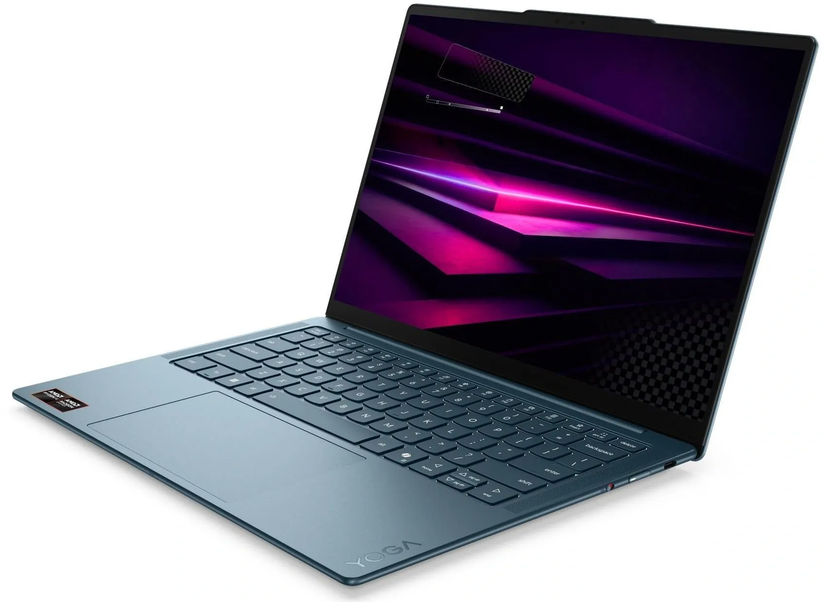 Ноутбук Lenovo Yoga Slim7 14AGP11 Ryzen AI 5 430 16Gb SSD512Gb AMD Radeon 840M 14" OLED Touch WUXGA (1920x1200) Windows 11 Home turquoise WiFi BT Cam (83QS004DRK)