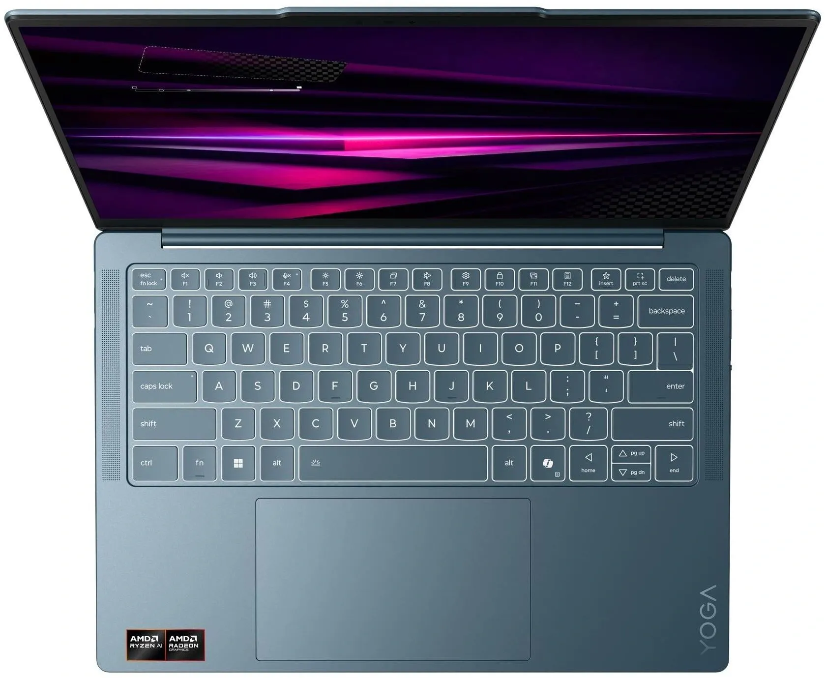 Ноутбук Lenovo Yoga Slim7 14AGP11 Ryzen AI 5 430 16Gb SSD512Gb AMD Radeon 840M 14" OLED Touch WUXGA (1920x1200) Windows 11 Home turquoise WiFi BT Cam (83QS004DRK)