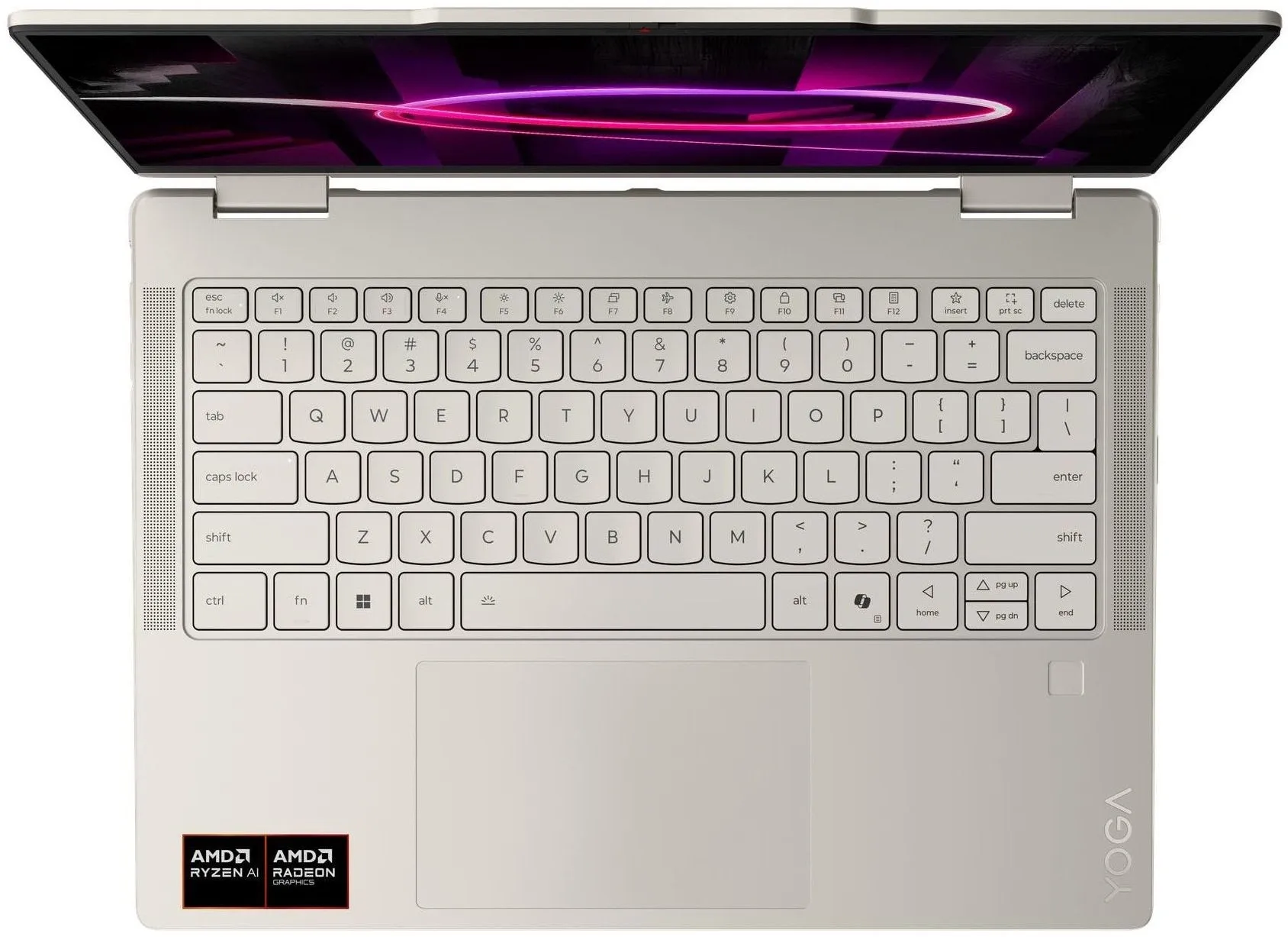 Ноутбук Lenovo Yoga 7 14AGP11 Ryzen AI 5 435 16Gb SSD512Gb AMD Radeon 840M 14" OLED Touch WUXGA (1920x1200) Windows 11 Home beige WiFi BT Cam (83TD0082RK)