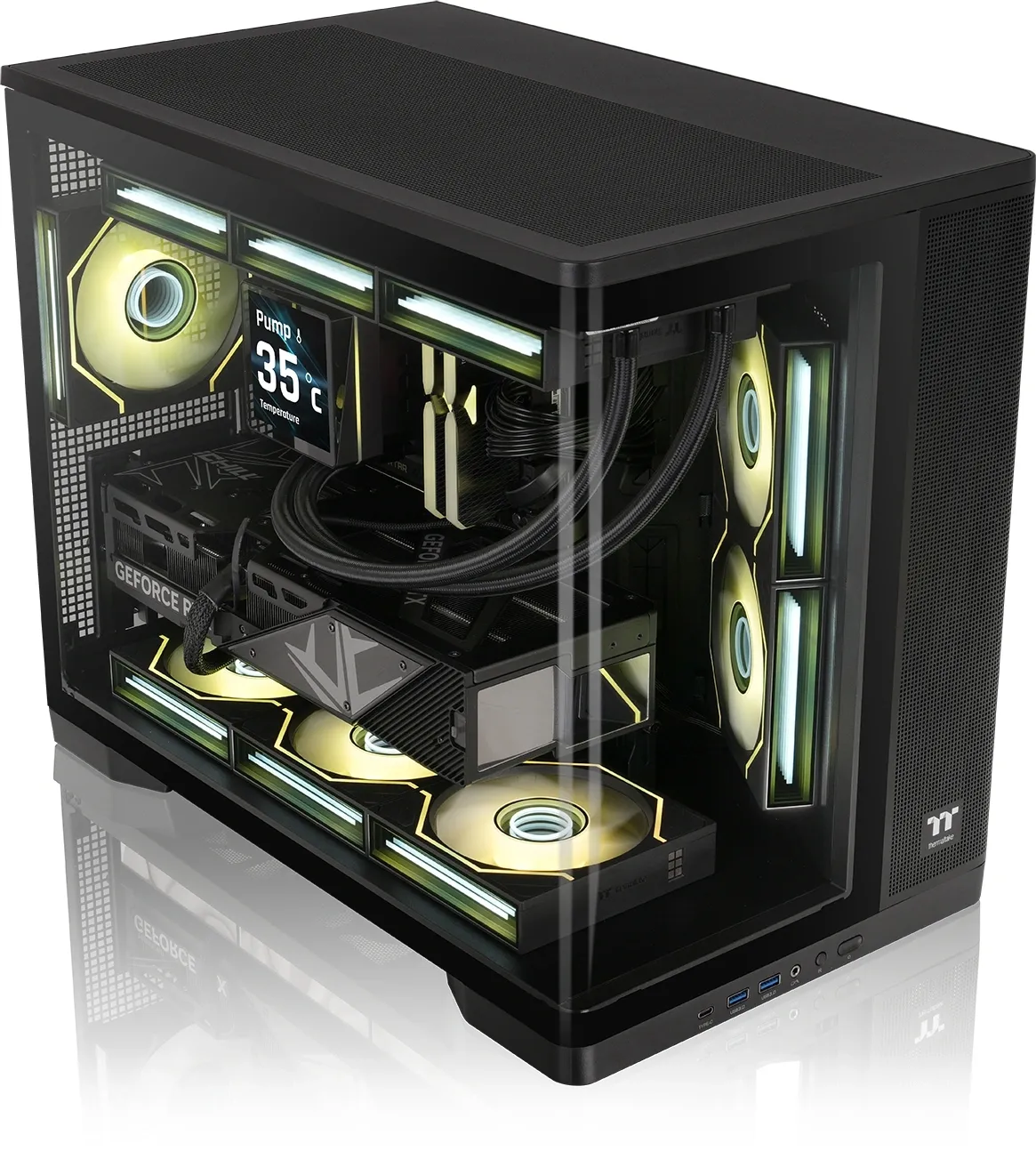 Корпус Thermaltake Arcus 280 TG curved черный без БП mATX 6x120mm 2x140mm 2xUSB3.0 audio bott PSU