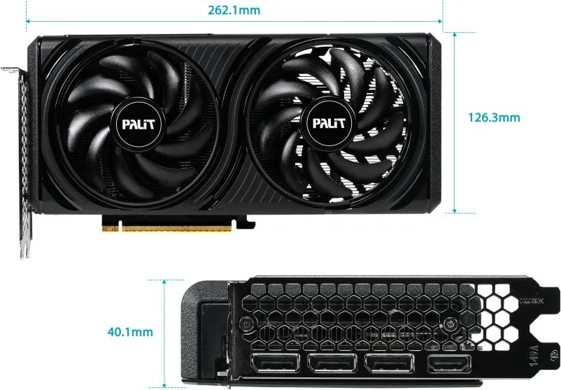 Видеокарта Palit PCI-E 5.0 PA-RTX5060 INFINITY 2 OC V1 NVIDIA GeForce RTX 5060 8Gb 128bit GDDR7 2280/28000 HDMIx1 DPx3 HDCP Ret