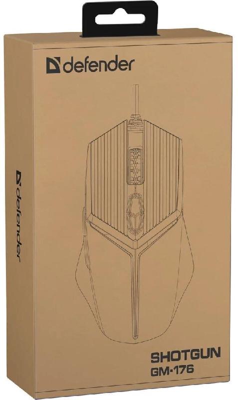 Мышь DEFENDER (52176) Shotgun GM-176 черный/серый