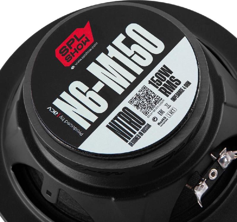 Автоакустика SPL SHOW NITRO N6-M150 акустика/СЧ 6.5"/RMS=150Вт/4Ом/4 шт.мастер