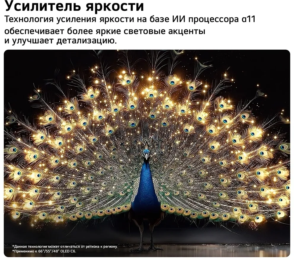Телевизор OLED LG 65" OLED65C6RLA.ARU черный/серебристый 4K Ultra HD 120Hz DVB-T DVB-T2 DVB-C DVB-S2 USB WiFi Smart TV (RUS)