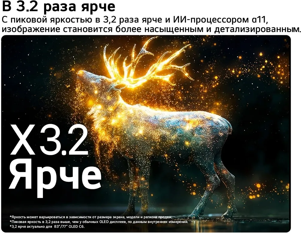 Телевизор OLED LG 77" OLED77C6RLA.ARU черный/серебристый 4K Ultra HD 120Hz DVB-T DVB-T2 DVB-C DVB-S2 USB WiFi Smart TV (RUS)
